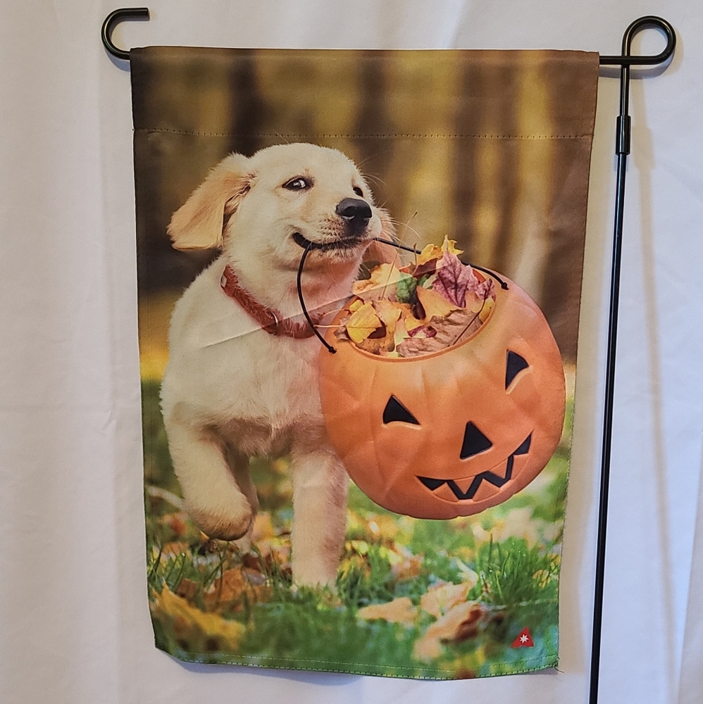 Garden Flag Puppy Pumpkin Fall